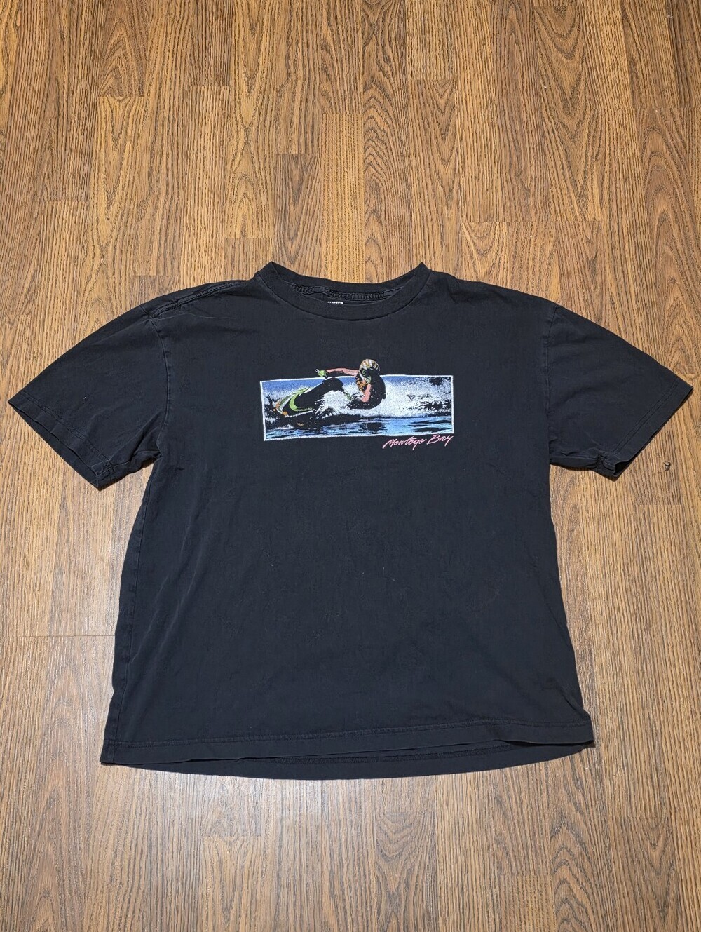 Hollister Montego Bay Jamaica Boxy Graphic T-Shirt Mens M Retro 80s Jet Ski Tee